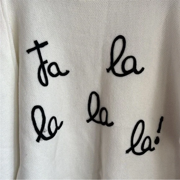 GILLI The Fa La La White & Black Turtleneck Sweater - Picture 3 of 8